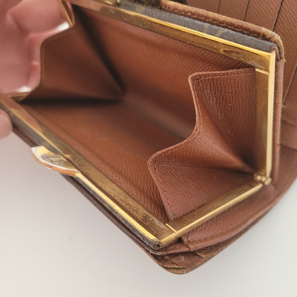 Louis Vuitton Monogram Viennois Kiss Lock Wallet Brown Canvas MI0926 France - Picture 8 of 11